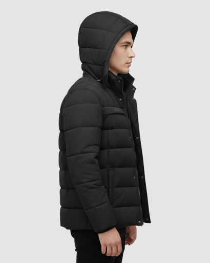 Doudoune à Capuche pour Homme – Matelassage Horizontal & Style Urbain