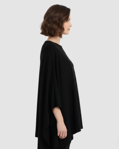 Poncho en Maille Fine pour Femme - Coupe Fluide et Élégante - Idéal Mi-Saison