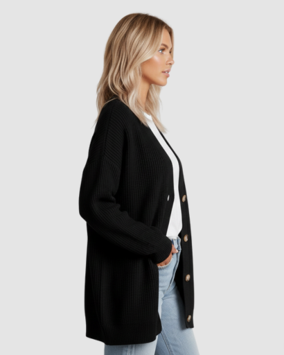 Cardigan femme en cachemire doux gilet boutonné coupe confortable pull luxe hiver