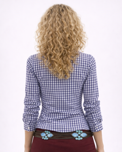 Chemise cintrée à carreaux vichy femme