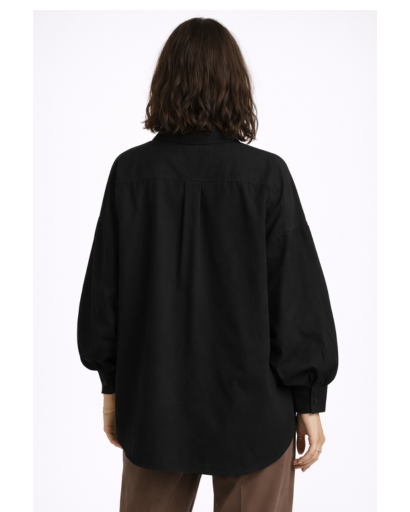 Chemise femme oversize boutonnée col classique
