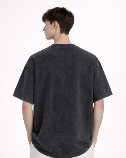 T-Shirt Homme Oversize Col Rond avec Effet Délavé