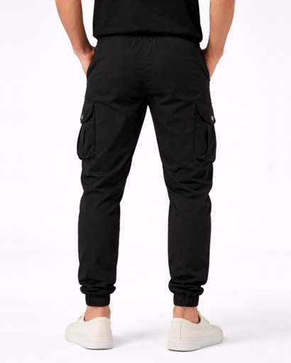 Pantalon cargo jogger homme coupe ajustée avec poches latérales