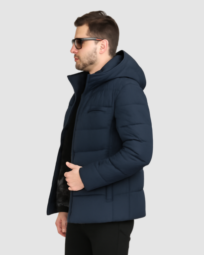 Veste Matelassée d’Hiver pour Homme – Capuche Intégrée et Doublure Thermique