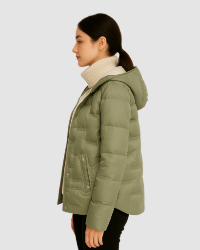 Veste Matelassée Femme avec Capuche – Élégance Thermique pour l’Hiver