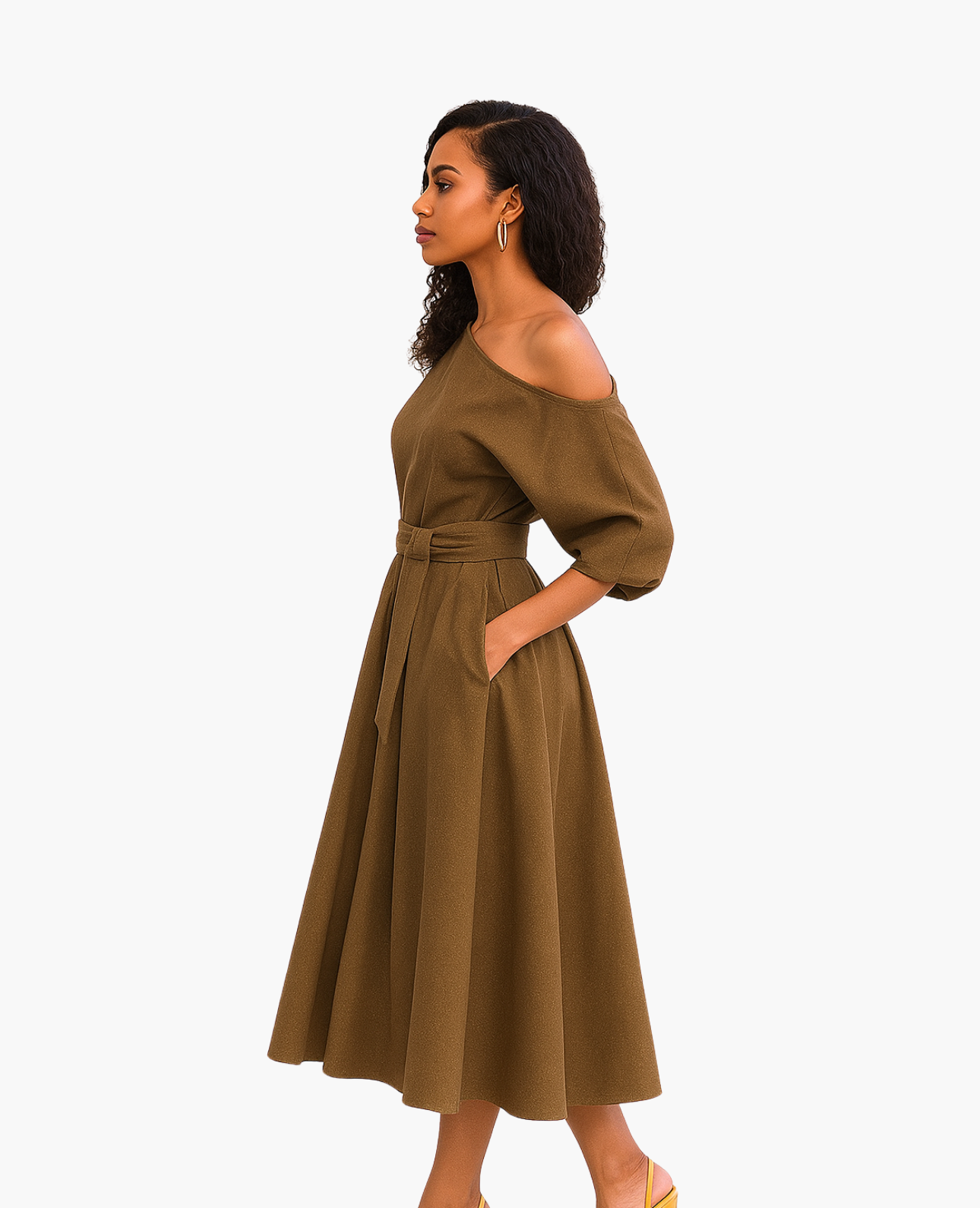 Robe Élégante Épaules Dénudées | Fluide, Chic et Féminine