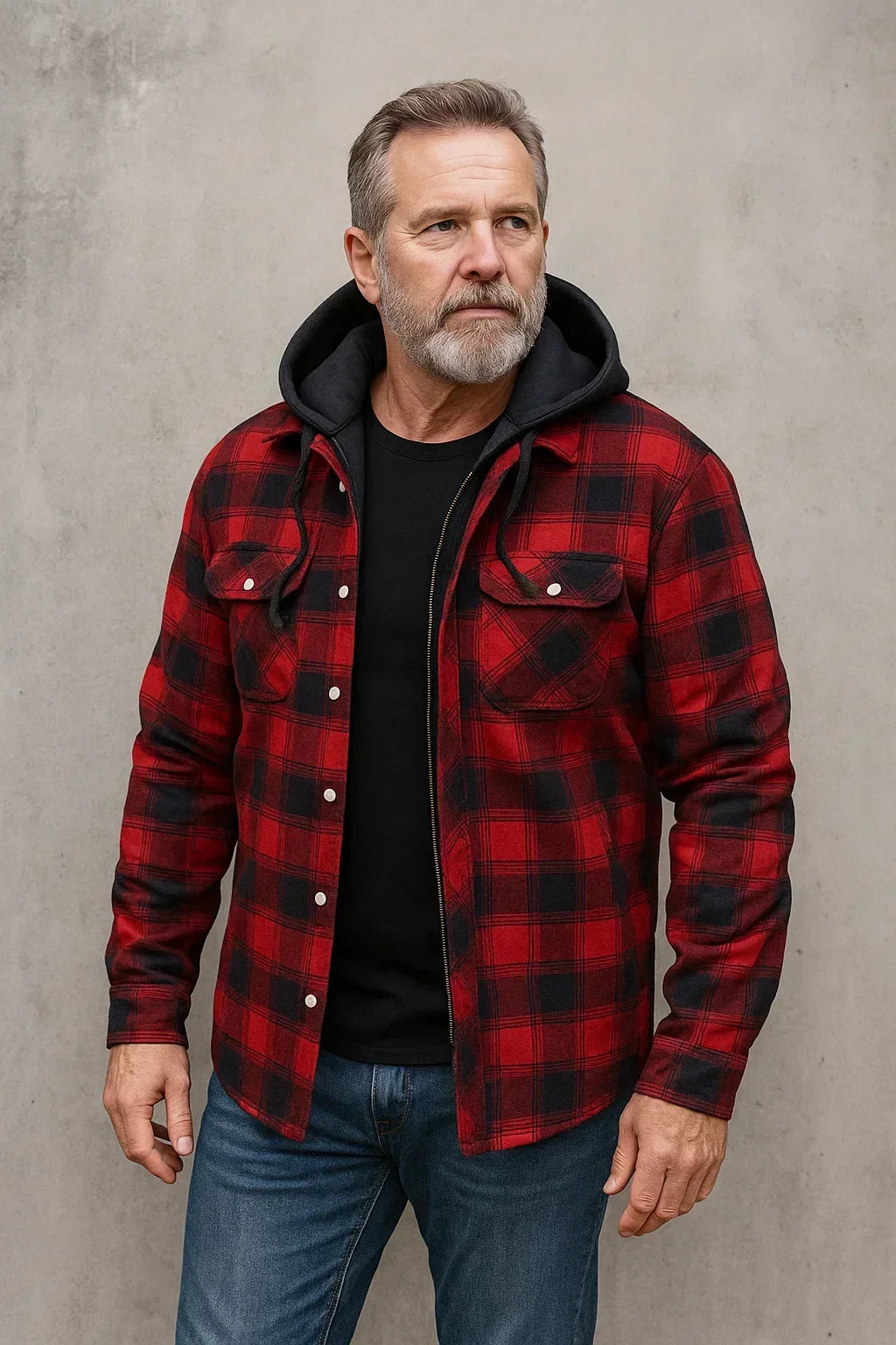 Veste en mélange de laine rouge, vue de face