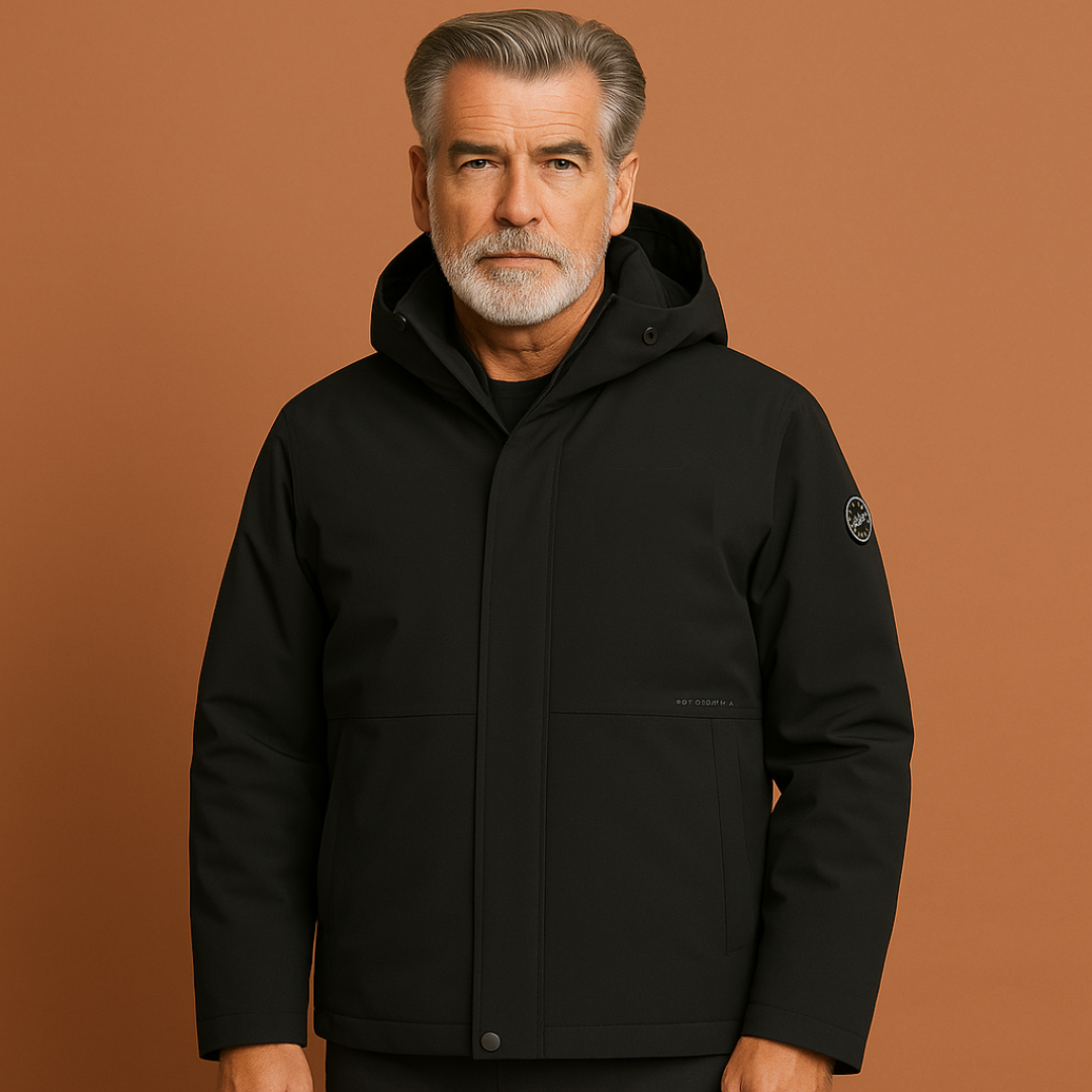 Veste d'hiver homme imperméable et respirante, coupe regular, coloris noir