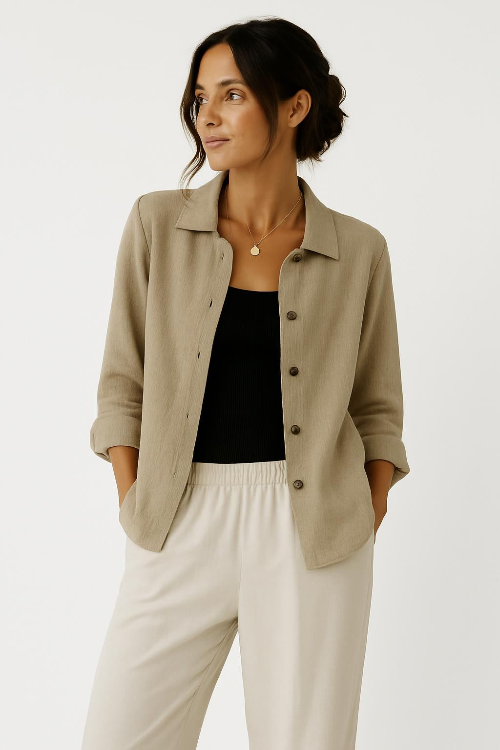Veste Femme Légère – Surchemise Élégante à Boutons pour Toutes les Saisons – vue 9