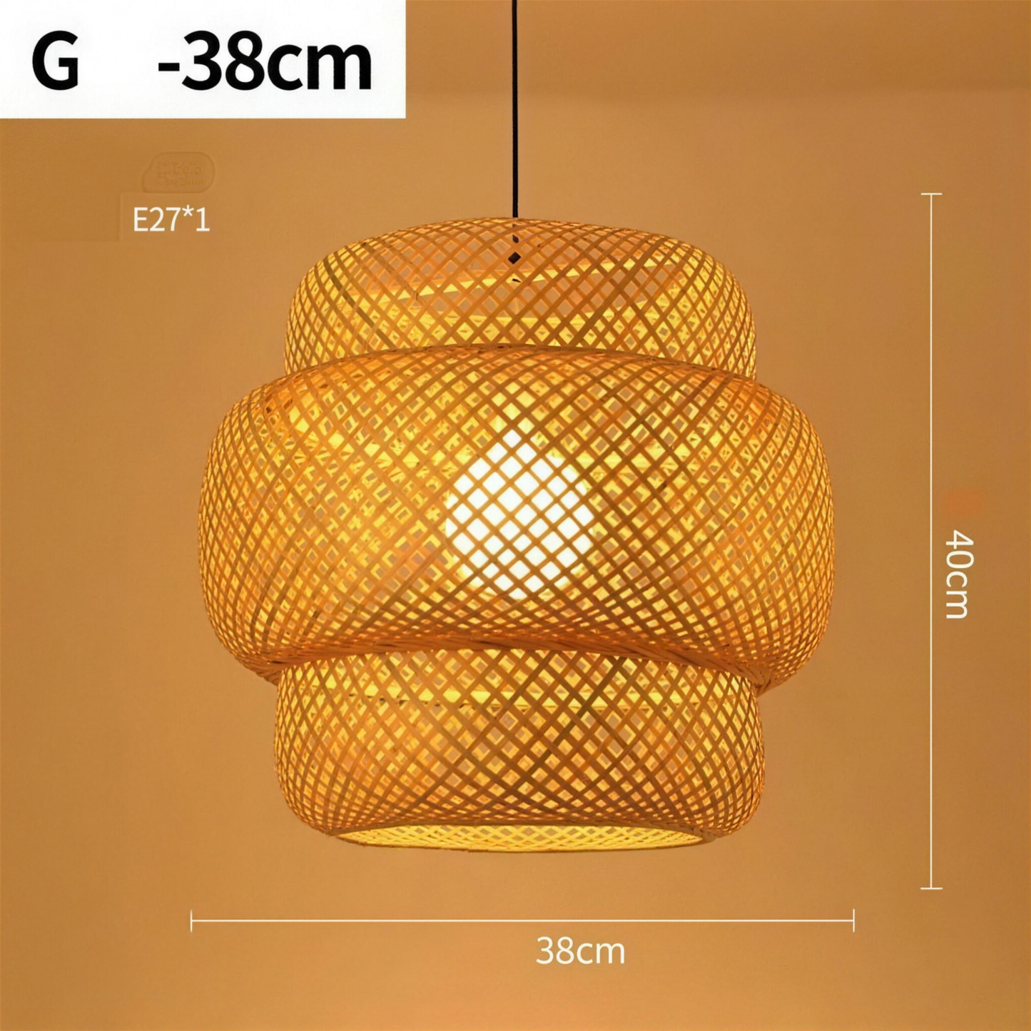 Suspension rotin tressé modèle E 38 cm