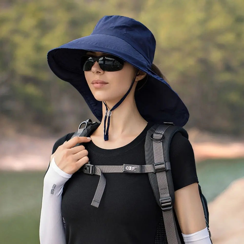 Chapeau de Soleil Femme Anti-UV – Bob à Large Bord & Protection Nuque, Pêche & Randonnée