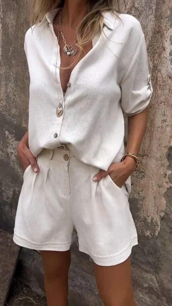 Ensemble deux pièces lin femme - vue 4