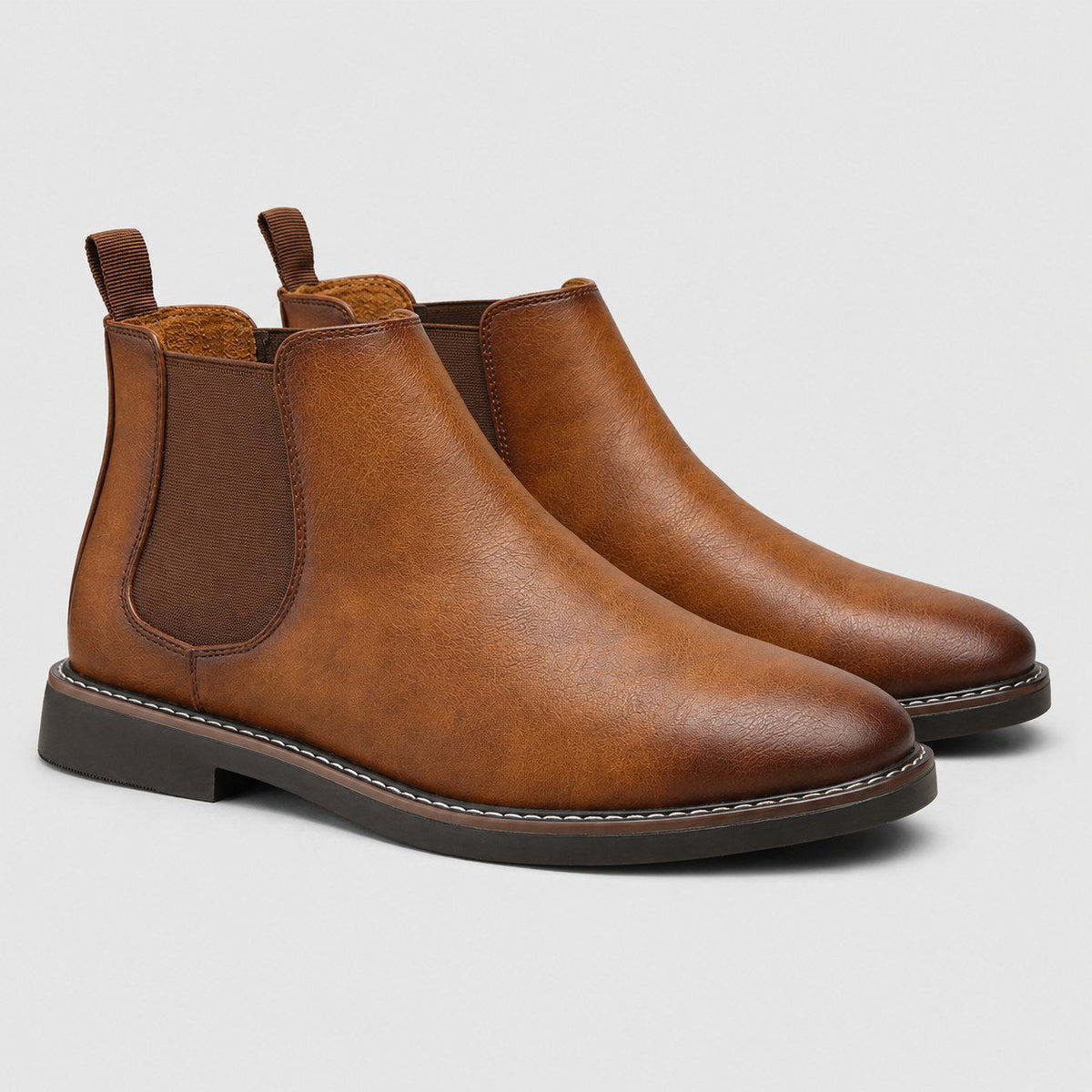 Bottines homme Chelsea coloris Marron Clair, vue profil