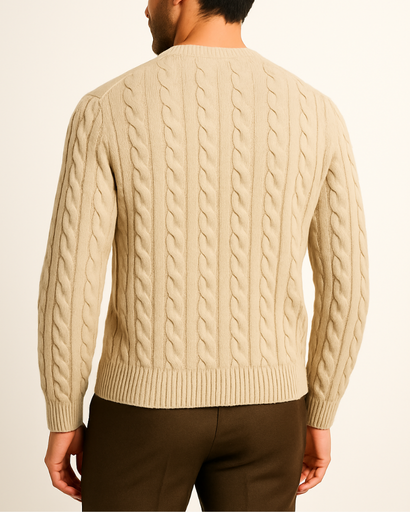 Pull d’hiver doux à maille torsadée – Look premium