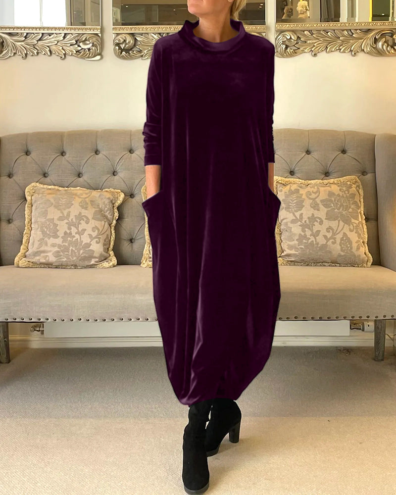 robe longue en velours femme, coloris violet