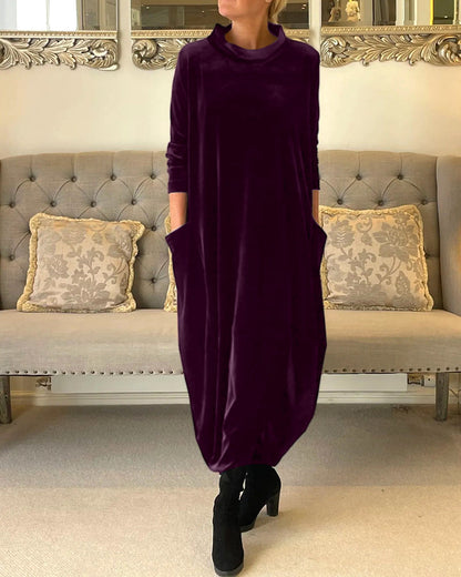 robe longue en velours femme, coloris violet