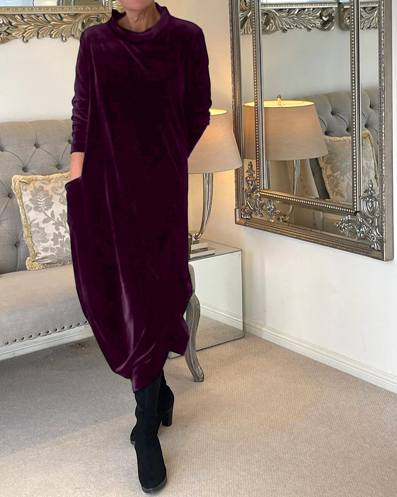 robe longue en velours femme, vue latérale