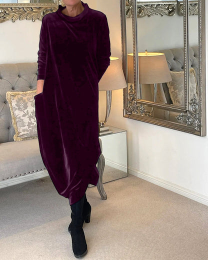 robe longue en velours femme, vue latérale