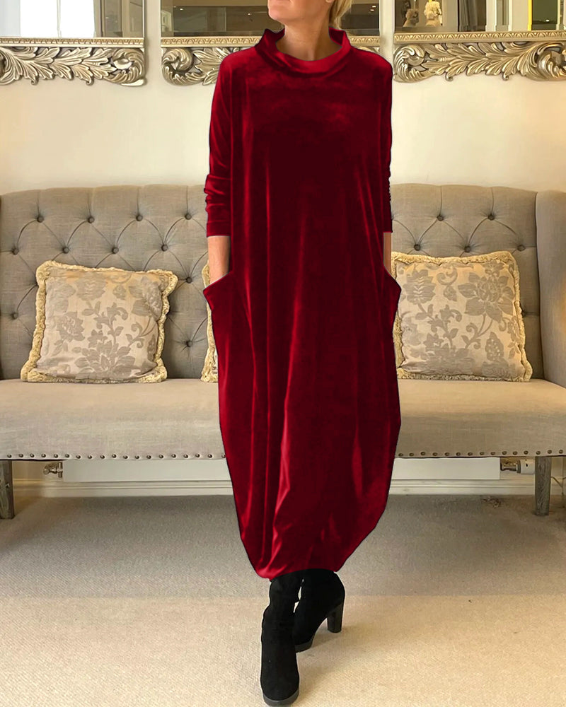 robe longue en velours femme, coloris rouge