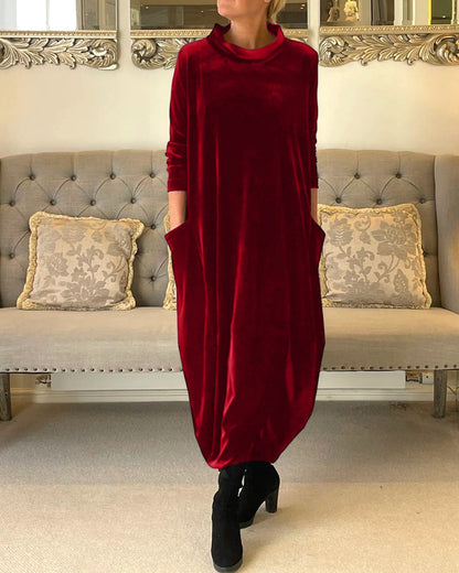 robe longue en velours femme, coloris rouge