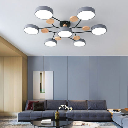 Plafonnier LED multi-sources ambiance salon