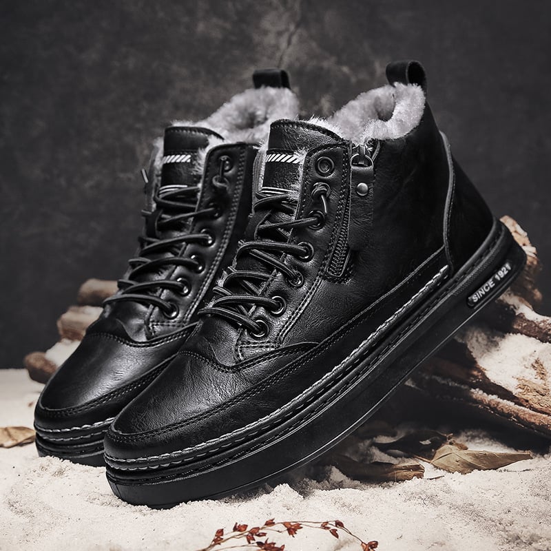 bottines homme noires à lacets, vue de côté