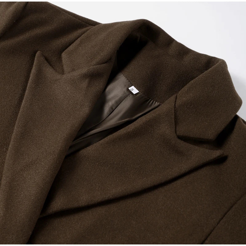 manteau oversize femme marron, vue de dos