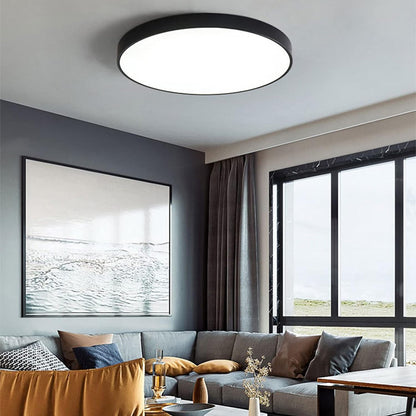 Plafonnier LED ultra-fin gris