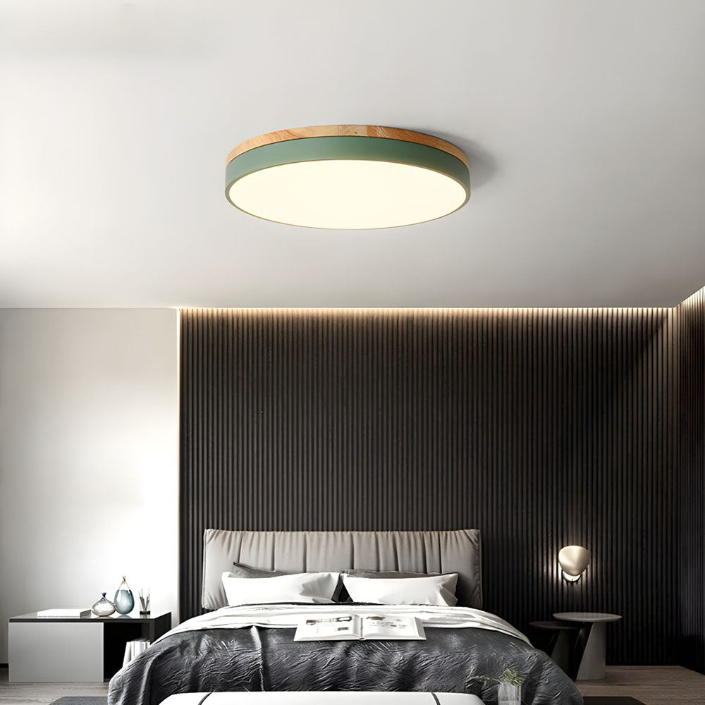 Plafonnier LED rond gris