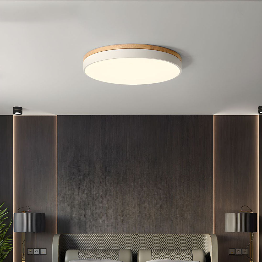 Plafonnier LED rond vert détail