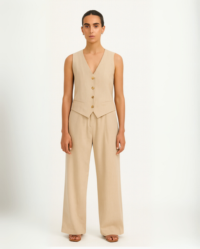 Ensemble Femme en Coton – Haut Sans Manches et Pantalon Large