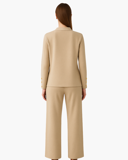 Ensemble Femme 2 Pièces avec Grands Boutons Dorés – Chic & Confortable