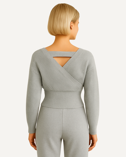 Ensemble Femme Tricoté 2 Pièces | Off-Shoulder & Taille Haute