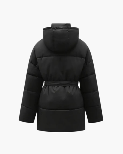 Manteau matelassé femme avec capuche et ceinture