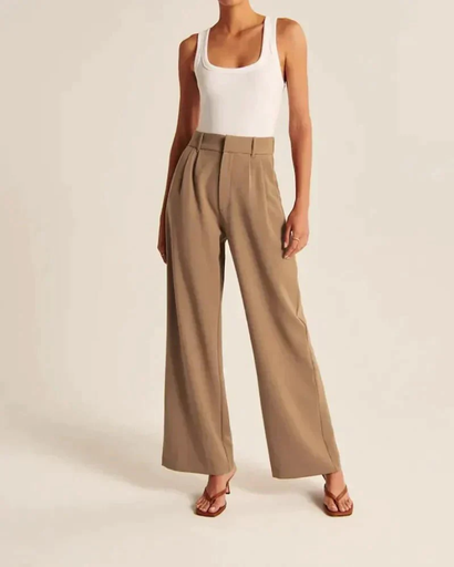 Pantalon Femme à Jambes Larges | Taille Haute & Coupe Élégante