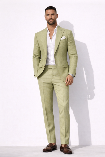 Costume Homme Élégant 2 Pièces – Blazer Ajusté Et Pantalon Tailleur