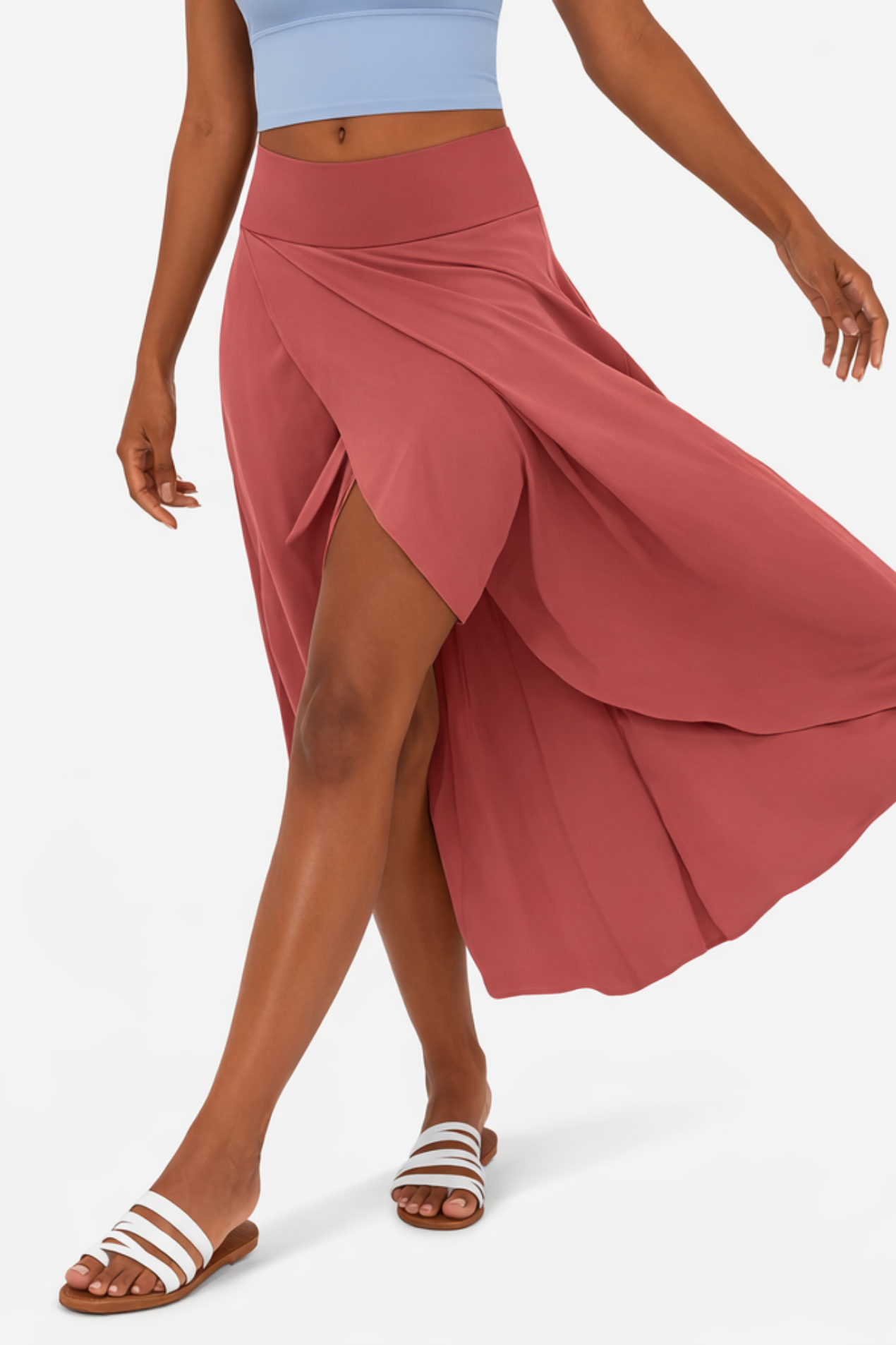 Jupe Maxi Femme Satin Taille Haute – Fente Latérale & Coupe Croisée | Soirée Élégante