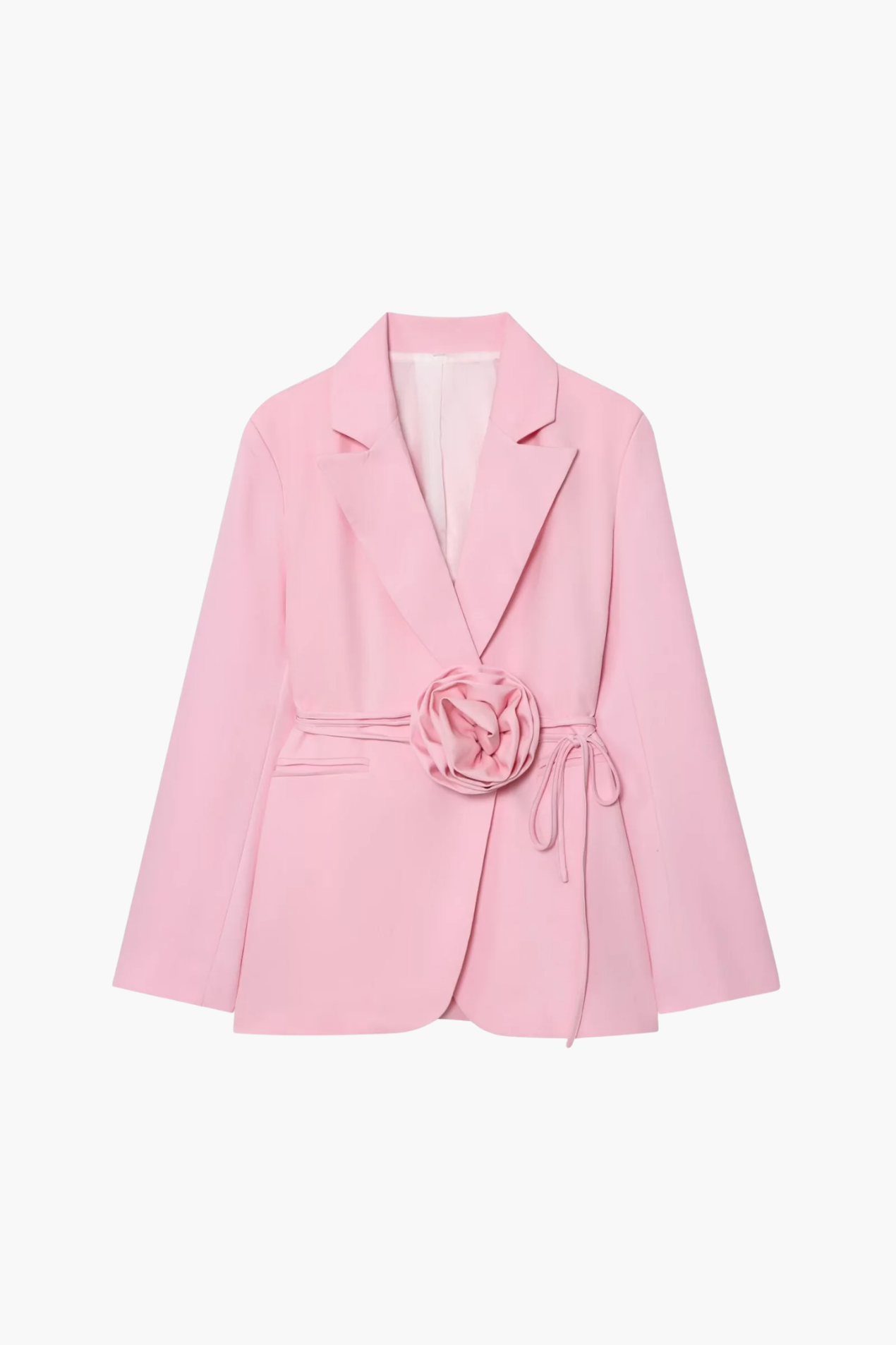 Blazer Femme Cintré avec Ceinture Fleur – Style Tailleur Élégant