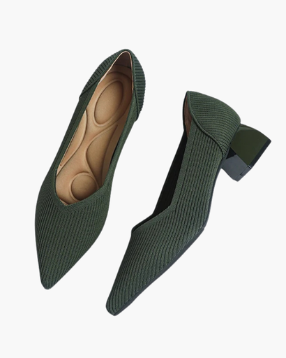 Escarpin femme à talon bloc avec texture raffinée
