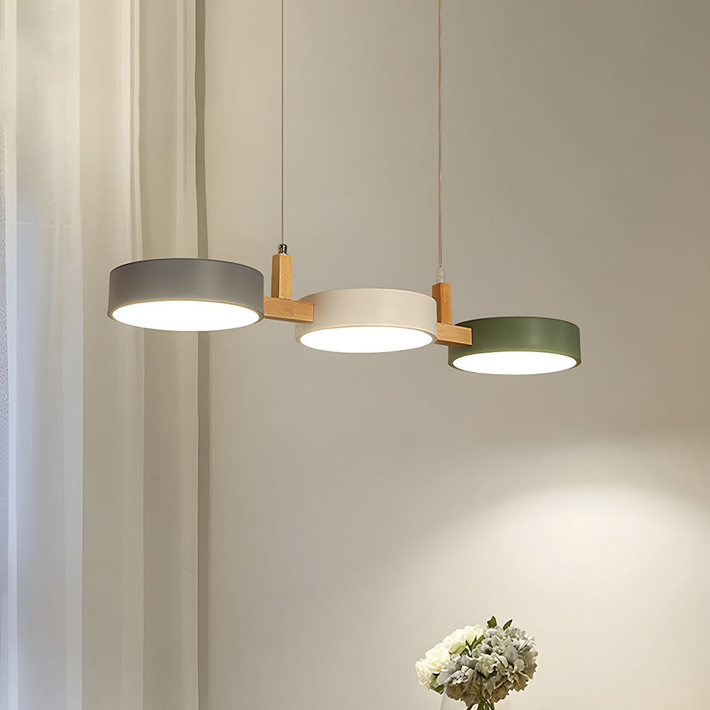 Suspension cylindres ambiance salon