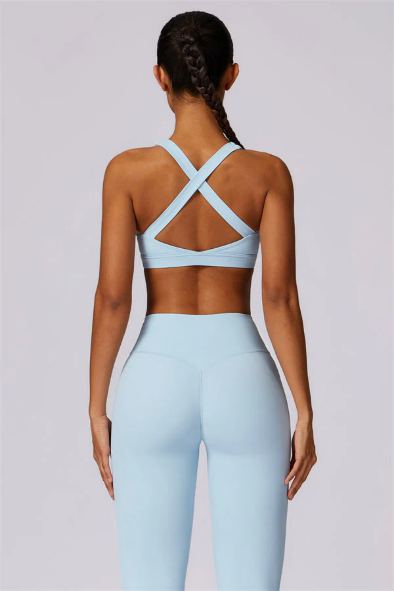 Ensemble Sport Femme Dos Croisé – Brassière et Legging Taille Haute Sculptant