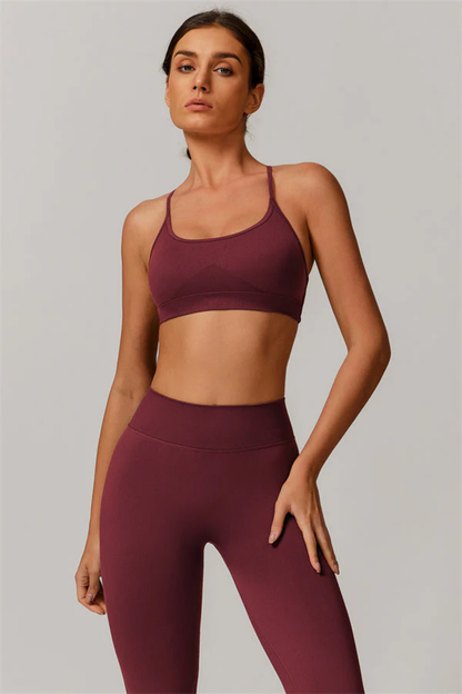 Ensemble Sport Femme Seamless – Brassière Dos Croisé et Legging Sculptant