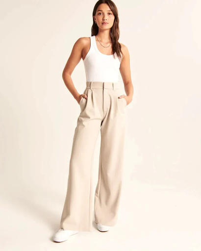 Pantalon Femme à Jambes Larges | Taille Haute & Coupe Élégante