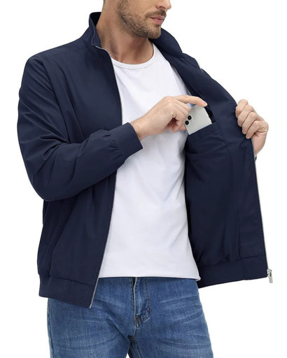 Bomber Jacket Homme – Léger et Décontracté avec Fermeture Zippée