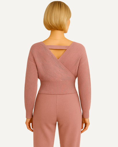 Ensemble Femme Tricoté 2 Pièces | Off-Shoulder & Taille Haute