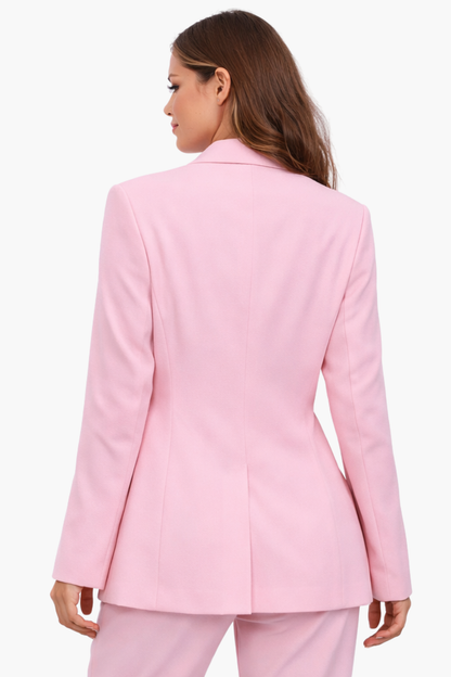 Blazer Femme Cintré avec Ceinture Fleur – Style Tailleur Élégant
