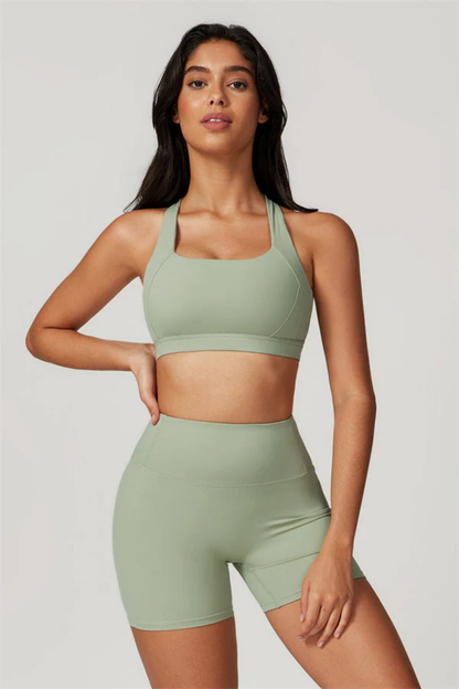 Ensemble Sport Femme SculptFit Sans Coutures – Brassière et Short Taille Haute