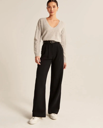 Pantalon Femme à Jambes Larges | Taille Haute & Coupe Élégante