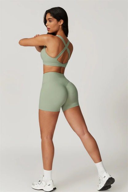 Ensemble Sport Femme SculptFit Sans Coutures – Brassière et Short Taille Haute