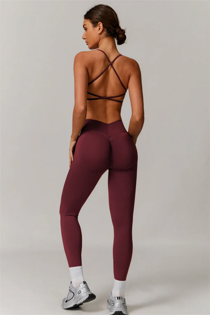 Ensemble Sport Femme Seamless – Brassière Dos Croisé et Legging Sculptant